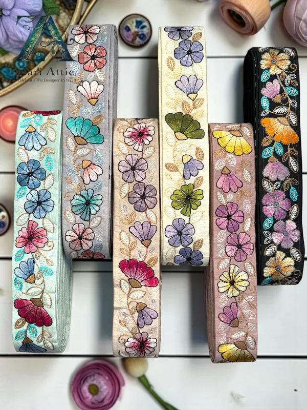 Flower_Design_Dupion_Embroidered_Lace_-_1.5_Inch