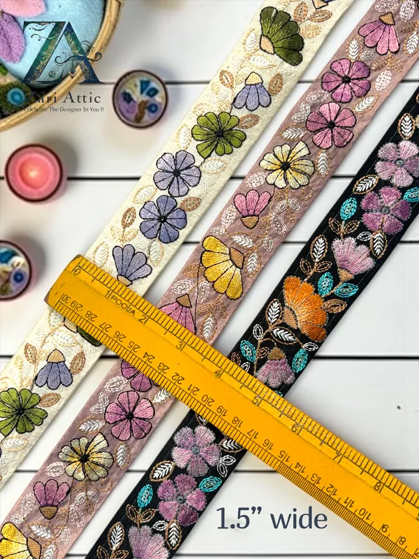 Flower_Design_Dupion_Embroidered_Lace_-_1.5_Inch