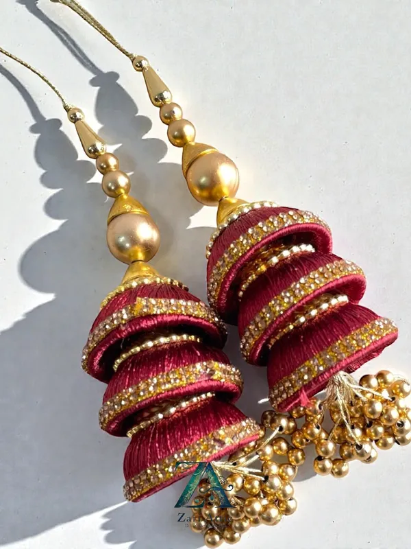 1_Pair_Trendy_Handmade_Latkan(Maroon)