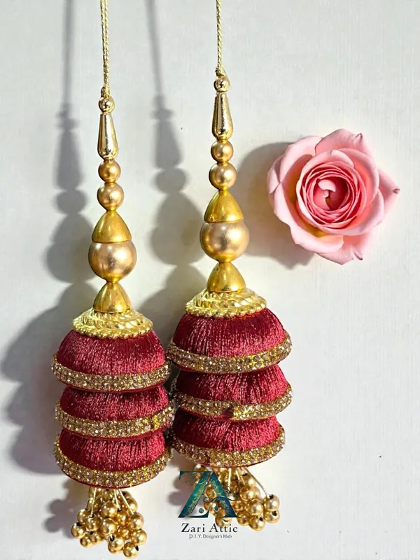 1_Pair_Trendy_Handmade_Latkan(Maroon)
