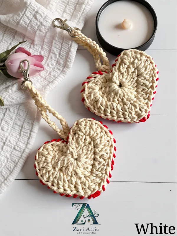 Valentine's_Heart_Key_Chain-Handmade_Macreme-White