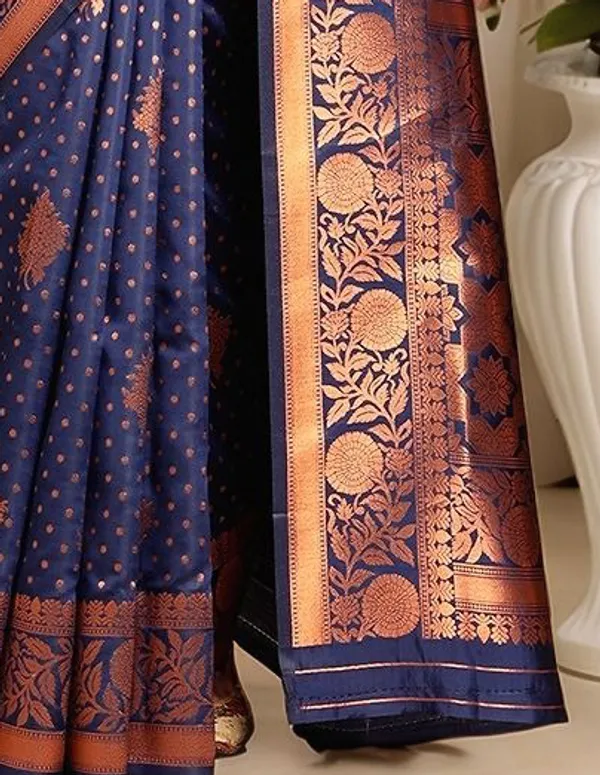 Dark_Blue_Woven_Banarasi_Art_Silk_Saree_For_Women