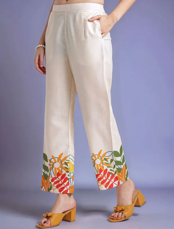 Cream_Floral_Printed_Cotton_Blend_Shirt_With_Printed_Cotton_Blend_Trouser_For_Women