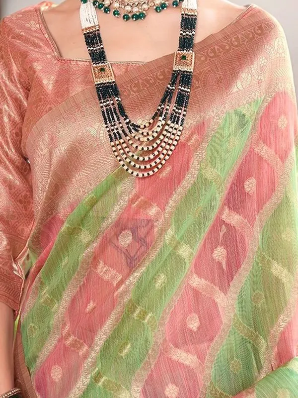 Light_Green_Woven_Chanderi_Linen_Blend_Saree_For_Women