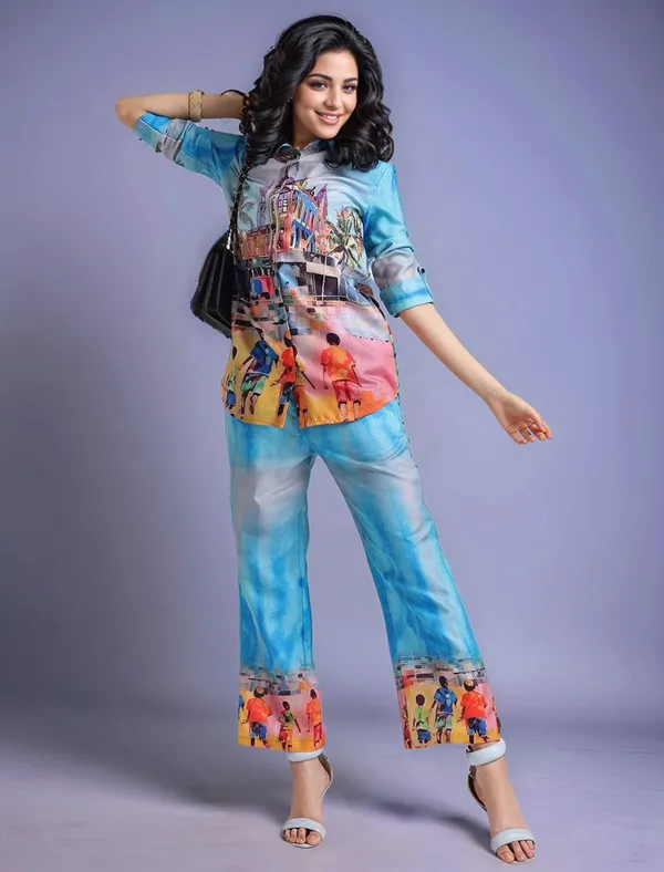 Blue_Digital_Printed_Cotton_Blend_Shirt_With_Printed_Cotton_Blend_Trouser_For_Women