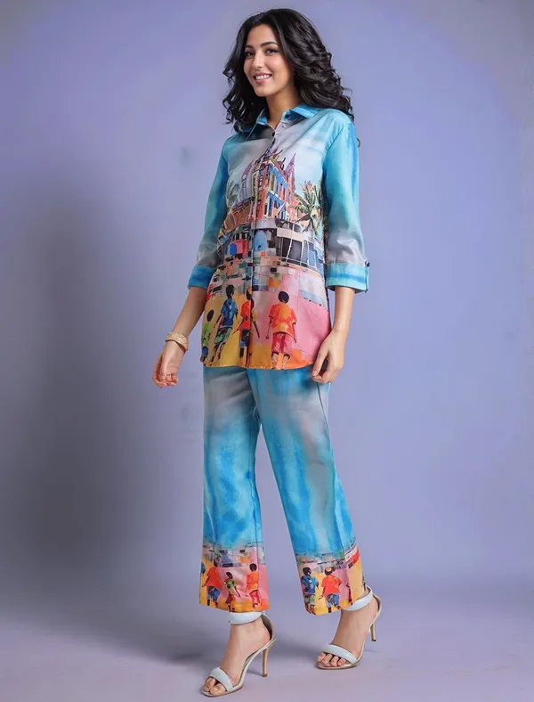 Blue_Digital_Printed_Cotton_Blend_Shirt_With_Printed_Cotton_Blend_Trouser_For_Women