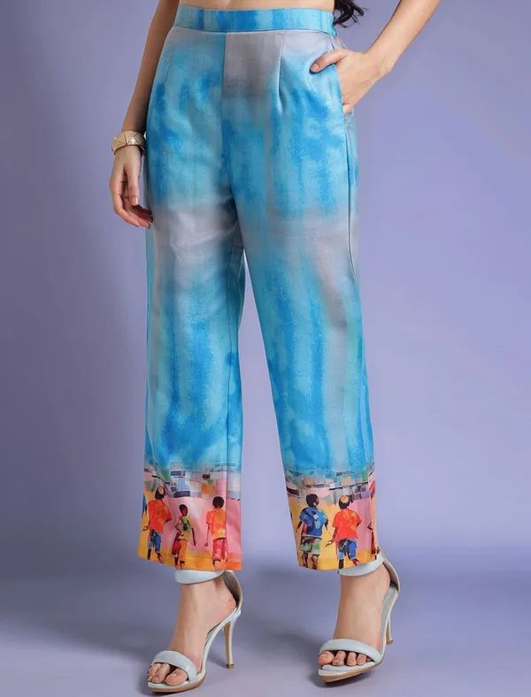 Blue_Digital_Printed_Cotton_Blend_Shirt_With_Printed_Cotton_Blend_Trouser_For_Women