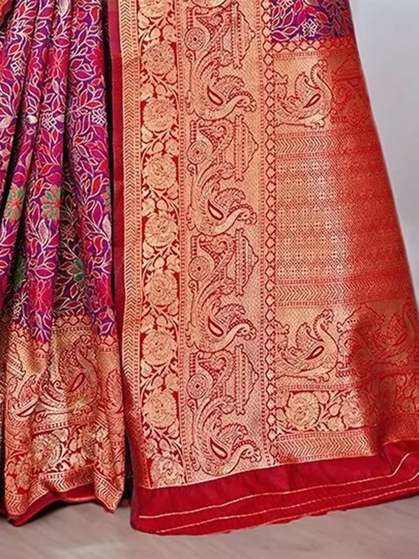 Pink_&_Red_Woven_Dharmavaram_Art_Silk_Saree_For_Women