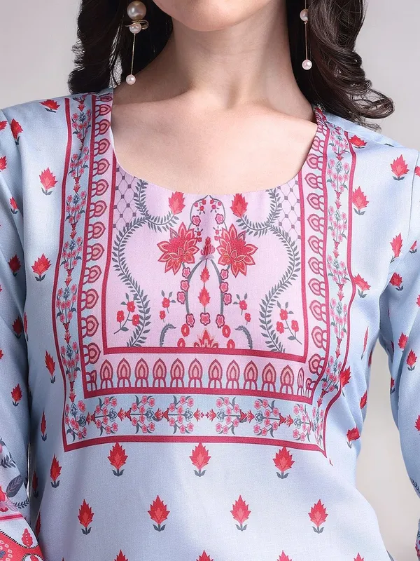 Light_Blue_Ethnic_Motifs_Printed_Cotton_Blend_Straight_Kurta_With_Printed_Cotton_Blend_Trouser_And_Printed_Dupatta_For_Women