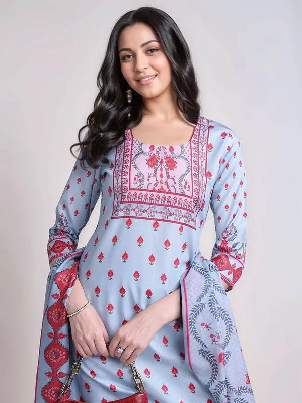 Light_Blue_Ethnic_Motifs_Printed_Cotton_Blend_Straight_Kurta_With_Printed_Cotton_Blend_Trouser_And_Printed_Dupatta_For_Women