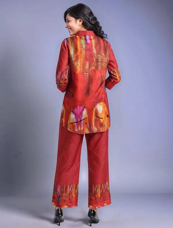 Red_Digital_Printed_Cotton_Blend_Shirt_With_Printed_Cotton_Blend_Trouser_For_Women