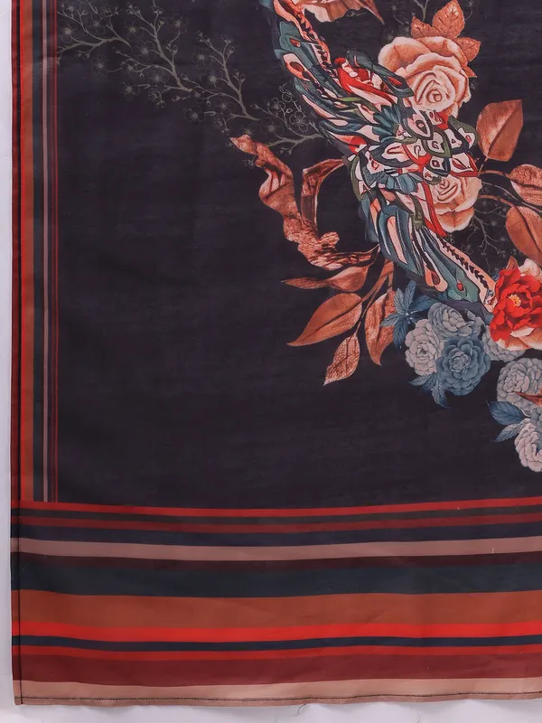 Black_Floral_Printed_Cotton_Blend_Straight_Kurta_With_Solid_Cotton_Blend_Trouser_And_Printed_Dupatta_For_Women