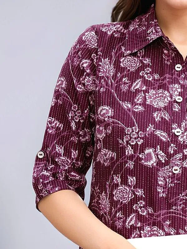 Women_Purple_Pure_Cotton_Woven_Kantha_work_Floral_Printed_Shirt_Collar_straight_kurta