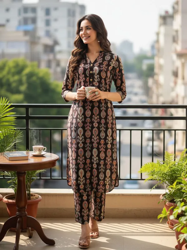 Women_Black_Poly_Cotton_Digital_Printed_Straight_kurta_&_Printed_Trousers