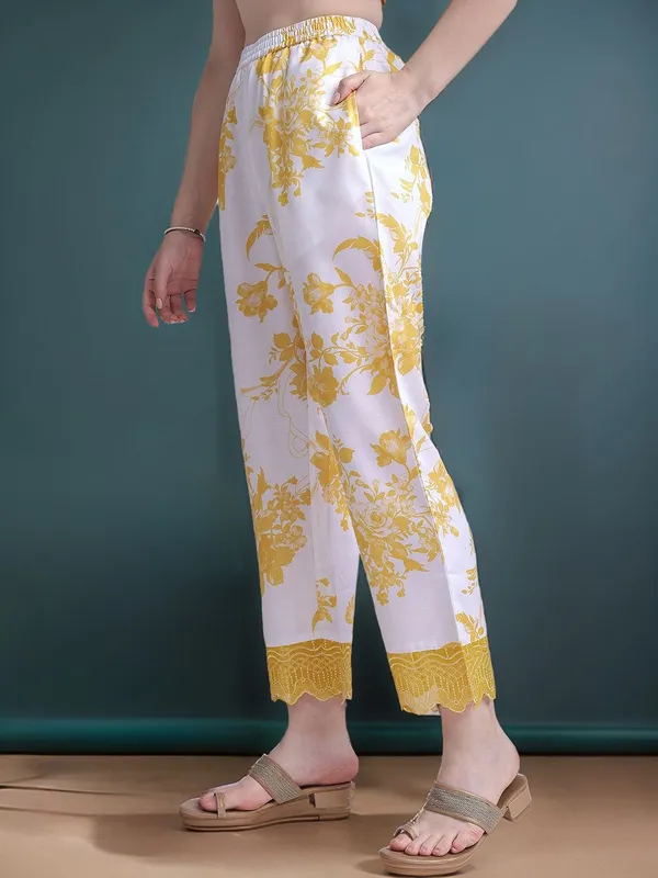 White_&_Yellow_Floral_Printed_Cotton_Blend_Straight_Kurta_With_Printed_Cotton_Blend_Trouser_And_Printed_Dupatta_For_Women