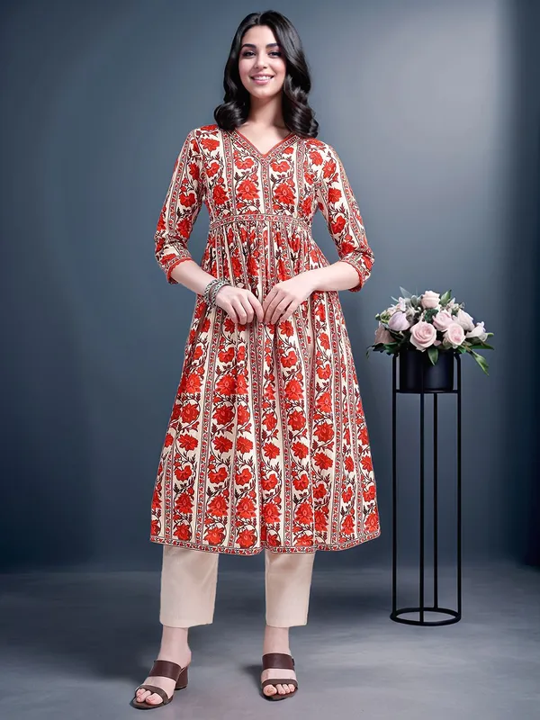 Women_Red_&_Cream_Floral_Printed_Empire_Anarkali_Kurta
