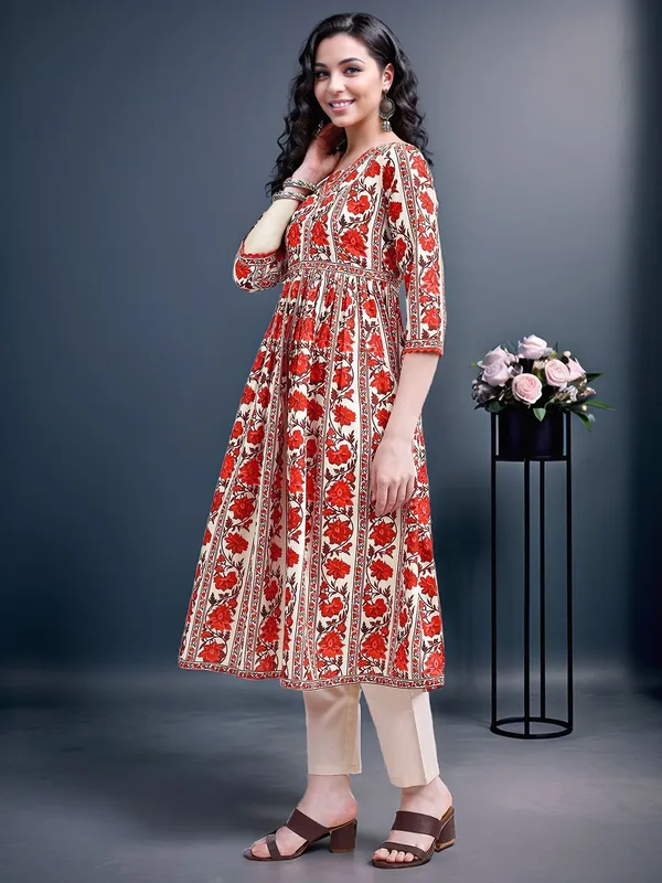 Women_Red_&_Cream_Floral_Printed_Empire_Anarkali_Kurta