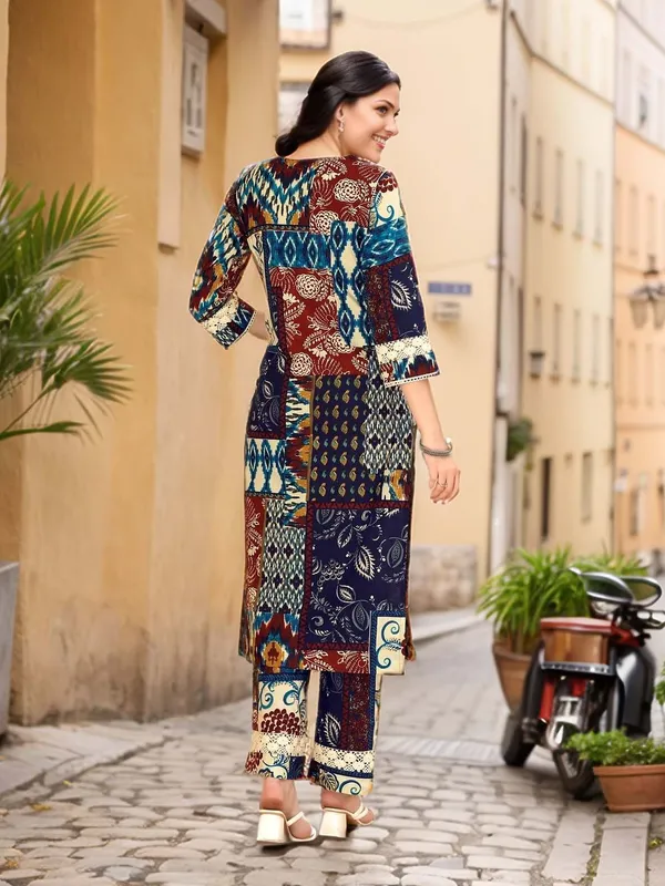 Women_Multi_Cotton_Blend_Digital_Printed_Straight_kurta_&_Printed_Trousers