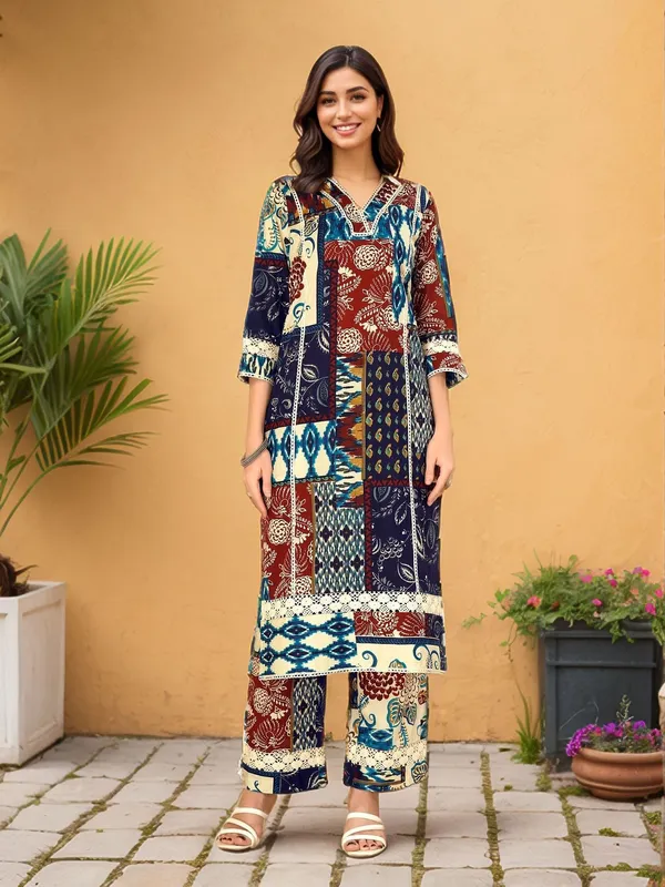Women_Multi_Cotton_Blend_Digital_Printed_Straight_kurta_&_Printed_Trousers
