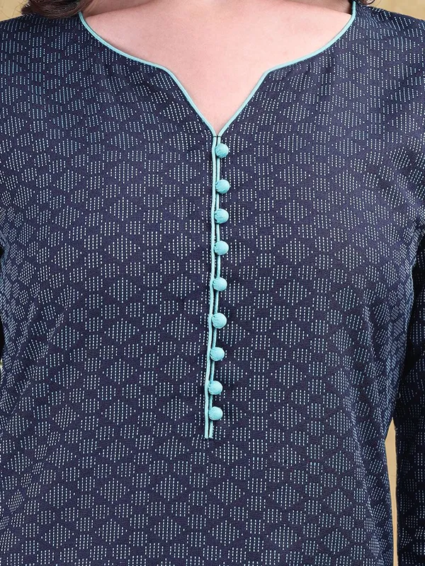 Blue_Woven_Design_Cotton_Blend_Straight_Kurta_With_Solid_Cotton_Blend_Trouser_And_Printed_Dupatta_For_Women
