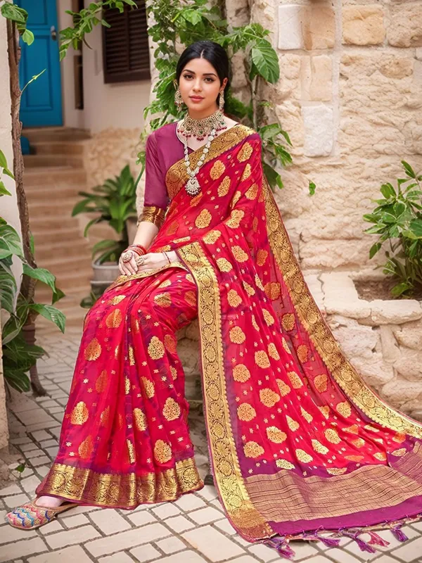 Olive_Green_Woven_Tie_&_Dye_Nylon_Silk_Saree_For_Women