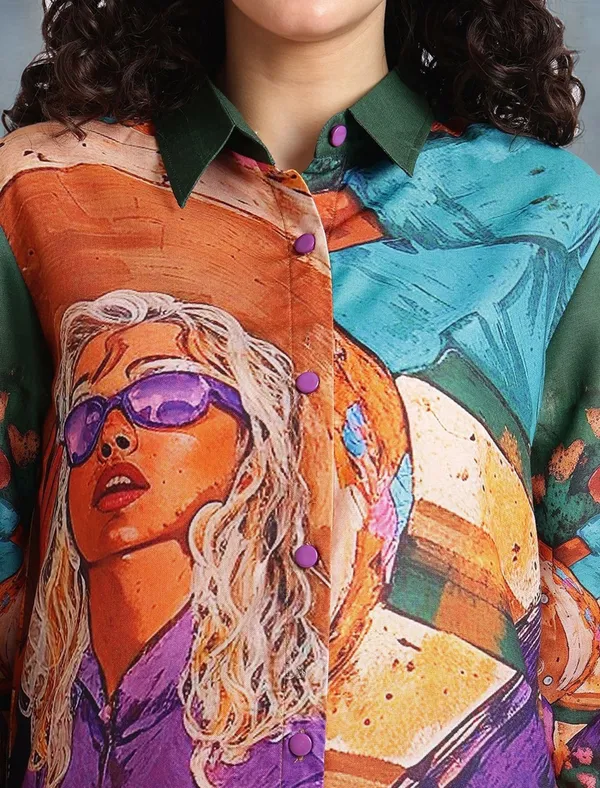 Green_Digital_Printed_Cotton_Blend_Shirt_With_Printed_Cotton_Blend_Trouser_For_Women