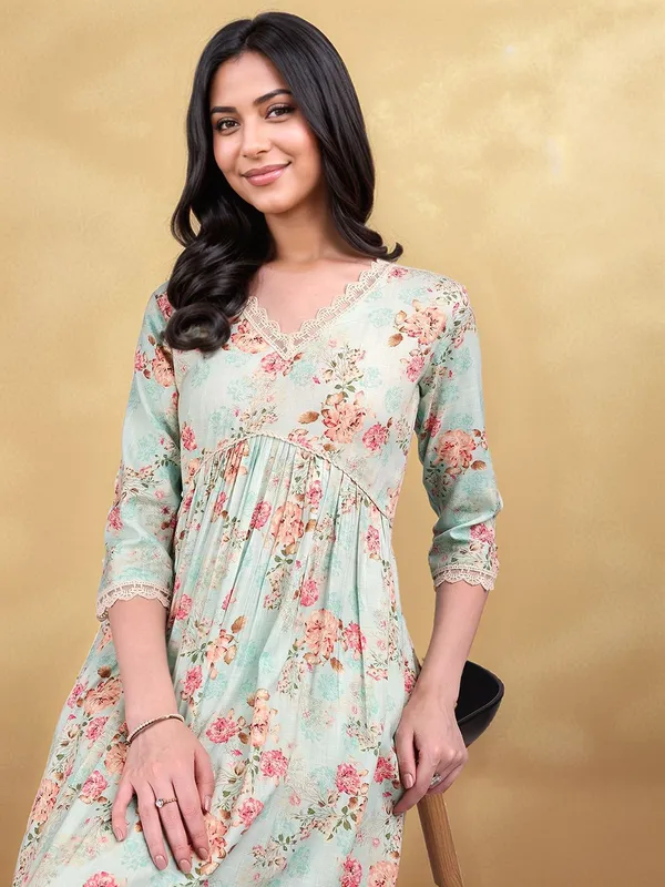 Light_Green_Floral_Printed_Cotton_Blend_Anarkali_Kurta_For_Women