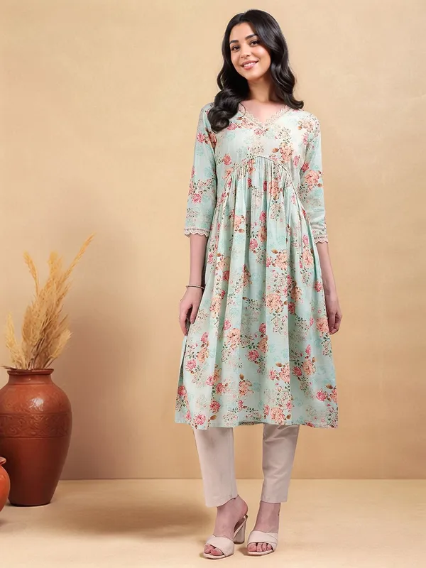 Light_Green_Floral_Printed_Cotton_Blend_Anarkali_Kurta_For_Women