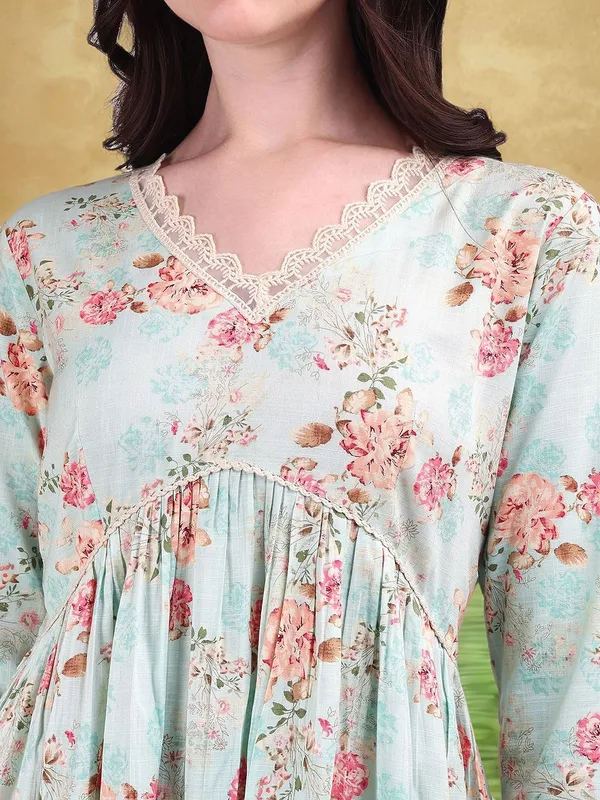 Light_Green_Floral_Printed_Cotton_Blend_Anarkali_Kurta_For_Women