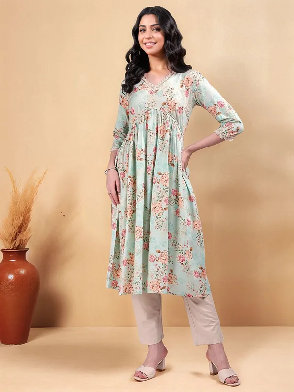 Light_Green_Floral_Printed_Cotton_Blend_Anarkali_Kurta_For_Women