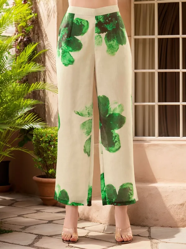 Women_Cream_Cotton_Blend_Floral_printed_Straight_kurta_&_printed_Trousers