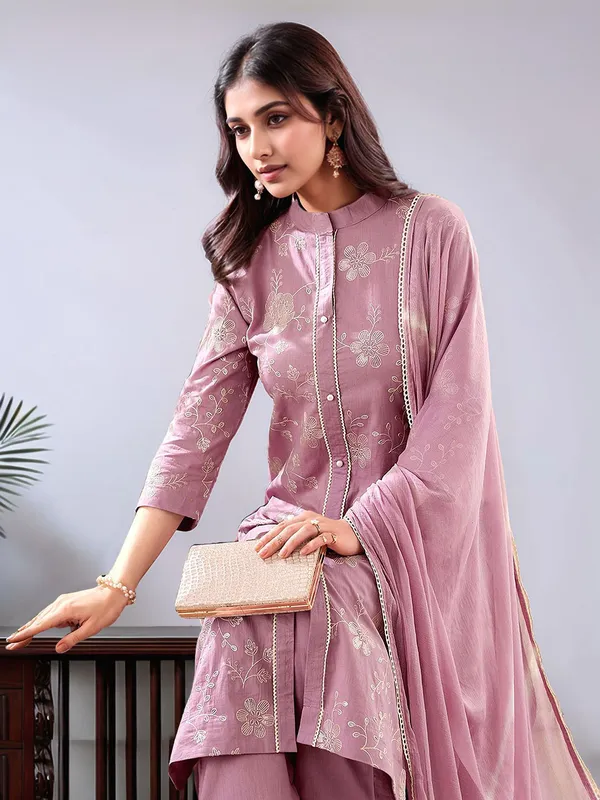 Women_Lavender_Pure_Cotton_Thread_work_&_Sequins_Embroidered_Straight_Kurta_Set_&_Dyed_Dupatta