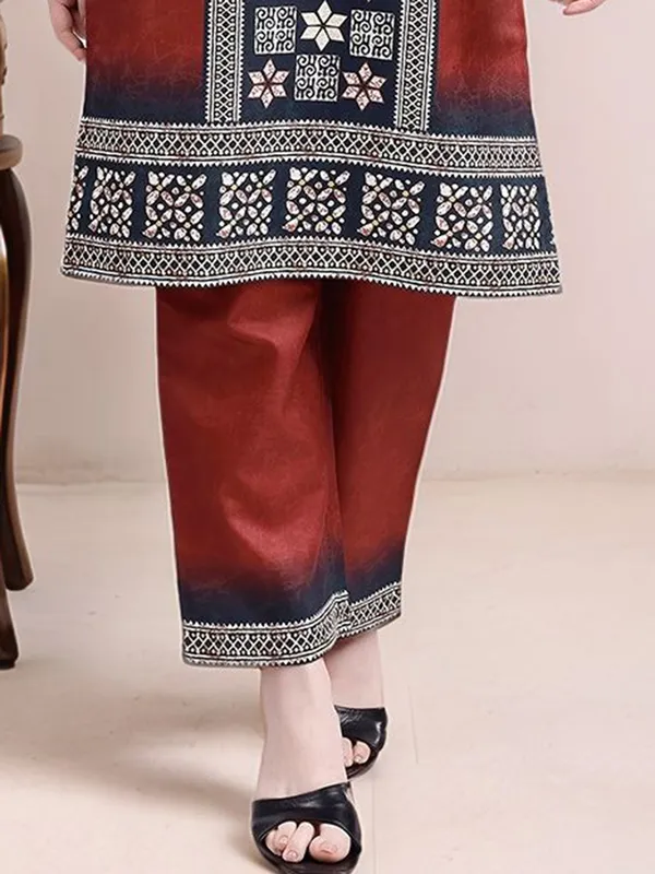 Women_Rust_&_Black_Digital_Printed_Cotton_Blend_Straight_Kurta_with_Trousers