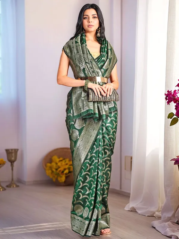 Green_Woven_Banarasi_Art_Silk_Saree_For_Women