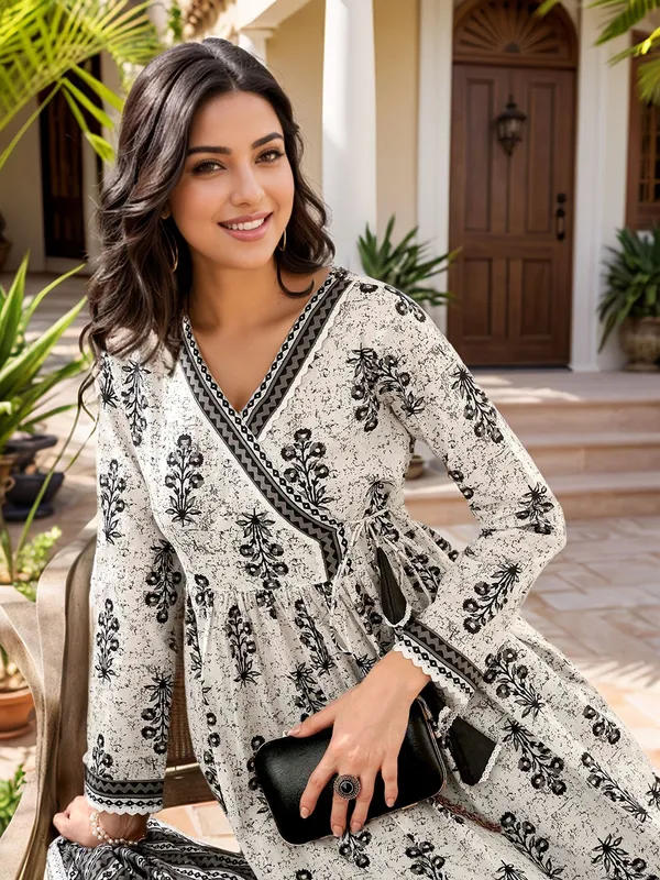 Women_White_and_Black_Cotton_Blend_Hand_block_printed_Angarakha_Kurta_Set_&_Printed_Dupatta