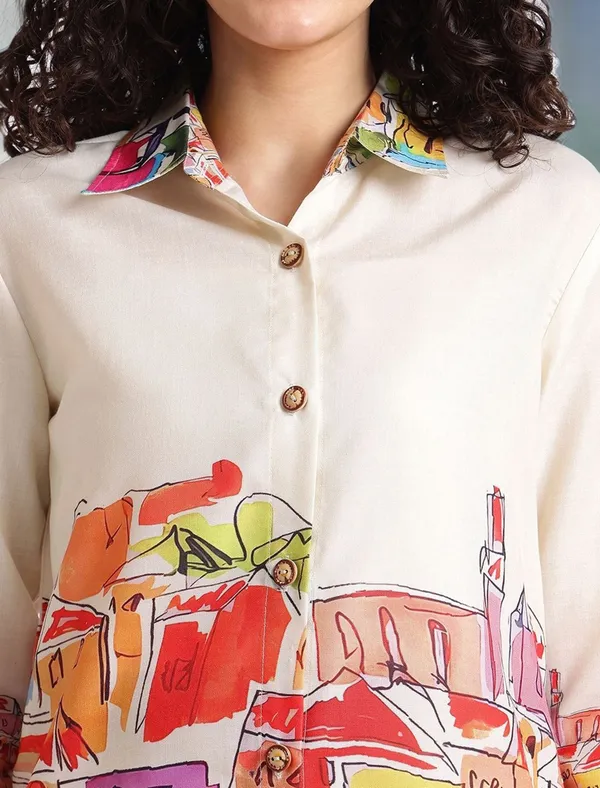 Cream_Abstract_Printed_Cotton_Blend_Shirt_With_Printed_Cotton_Blend_Trouser_For_Women