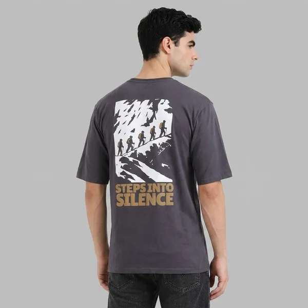 Grey_Cotton_Steps_Into_Silence_T-Shirt_For_Men