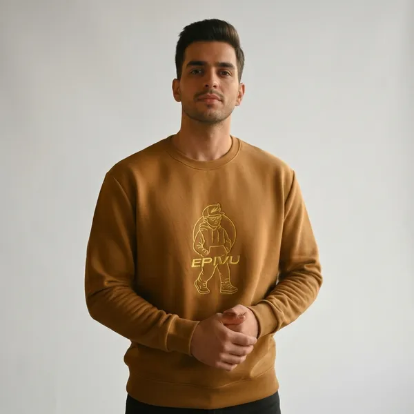 Mustard_Yellow_Cotton_Sweatshirt_For_Men