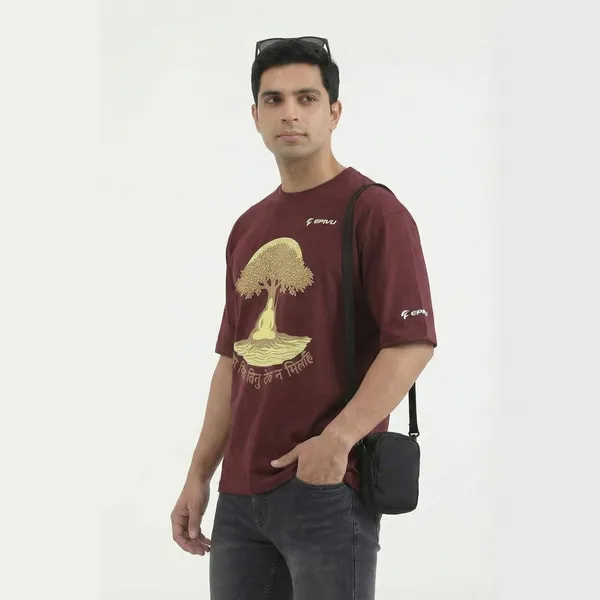 Burgundy_Cotton_T-Shirt_For_Men