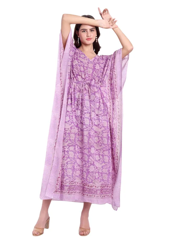 Purple_Handblock_Print_Cotton_Long_Kaftan_For_Women_&_Girls