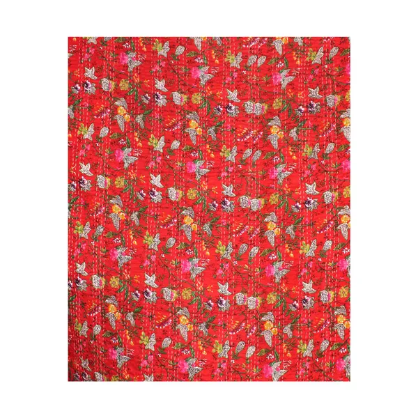 Red_Comfortable_Handcrafted_Cotton_Kantha_Quilt