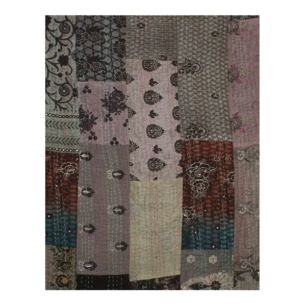 Black_Handcrafted_Semi_Silk_Khambadiya_Kantha_Quilt