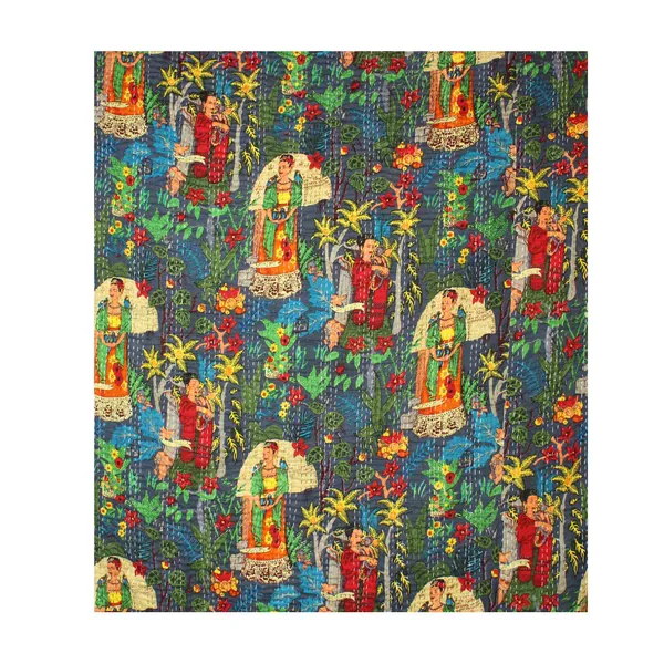 Grey_Comfortable_Handcrafted_Cotton_Kantha_Quilt