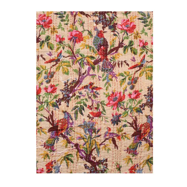 Beige_Comfortable_Handcrafted_Cotton_Kantha_Quilt