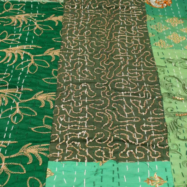 Green_Handcrafted_Semi_Silk_Khambadiya_Kantha_Quilt