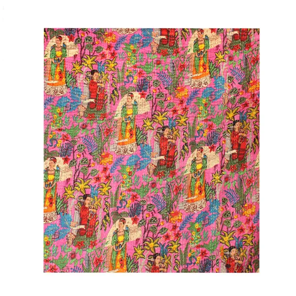 Pink_Comfortable_Handcrafted_Cotton_Kantha_Quilt