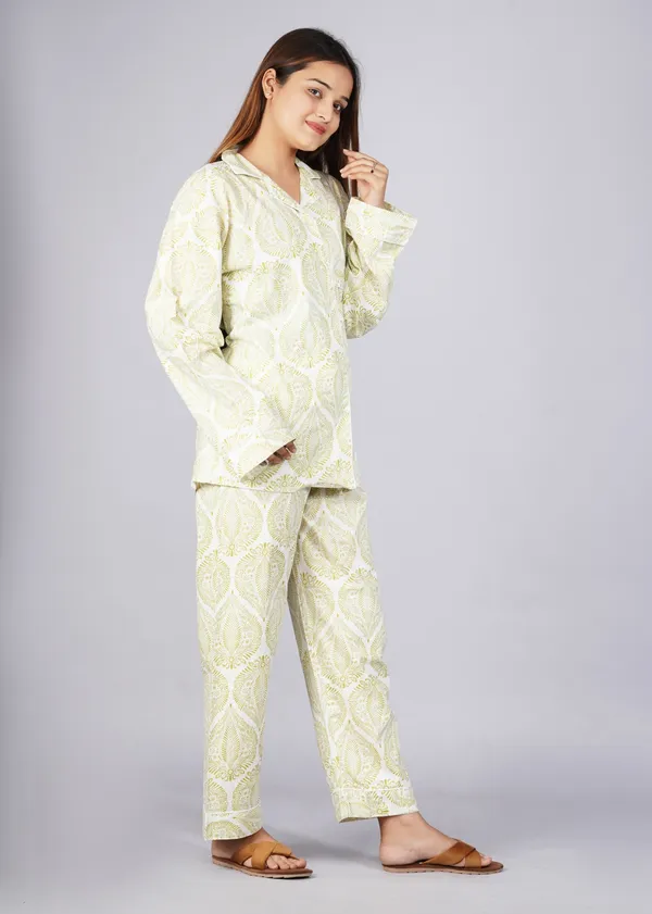 Light_Yellow_&_White_Soft_Cotton_Nightsuit_For_Women_&_Girls