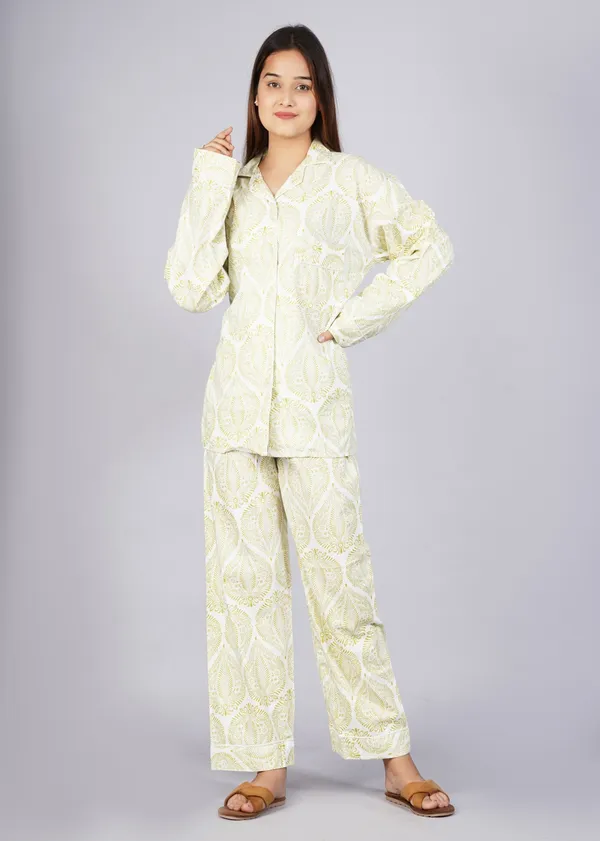 Light_Yellow_&_White_Soft_Cotton_Nightsuit_For_Women_&_Girls