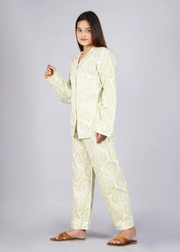 Light_Yellow_&_White_Soft_Cotton_Nightsuit_For_Women_&_Girls