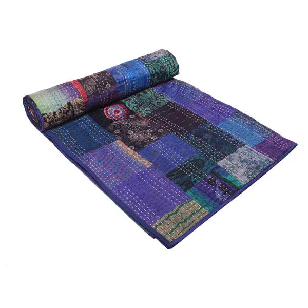 Blue_Luxurious_Handcrafted_Silk_Patch_Work_Quilt